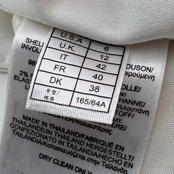 Brooks Brothers White Lined Ankle Pants Size 8 Side Zip Cotton Blend Summertime - Picture 12 of 13